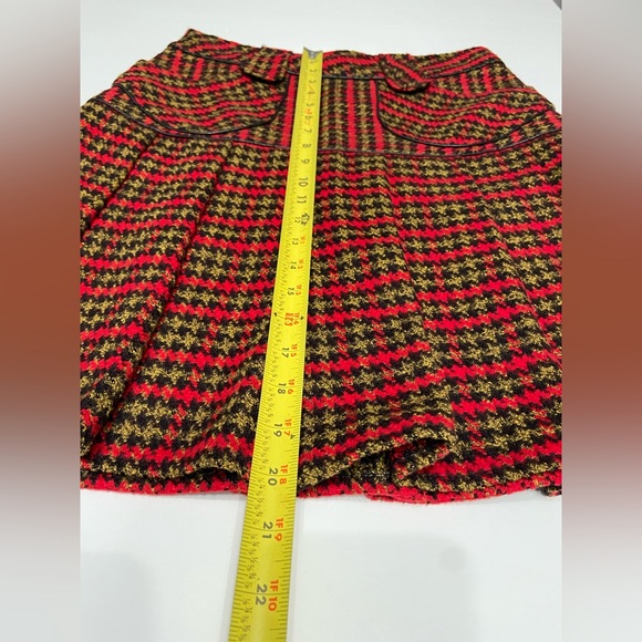 Vivienne Tam Red and Black Skater Skirt Knee-Length Pleated punk goth luxury - Picture 14 of 16